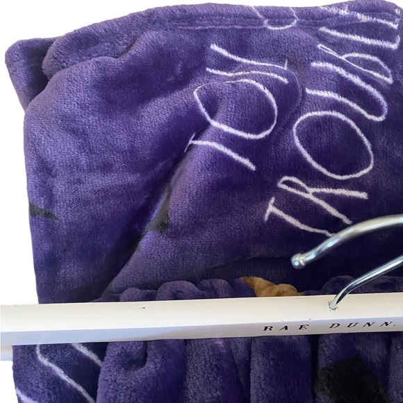 RAE DUNN PURPLE SUPER SUPER PLUSH THROW - Size 50” x 70” - Picture 3 of 12